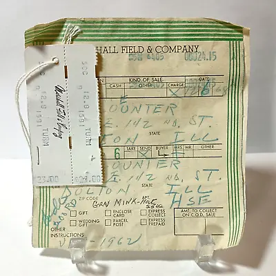 Marshall Field And Company Vintage 1968 Delivery Receipt River Oaks Calumet City • $8