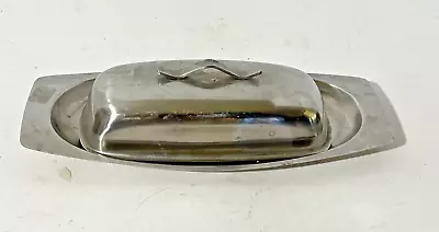 Vintage Stainless Steel Covered Butter Dish Made In Japan • $12.99