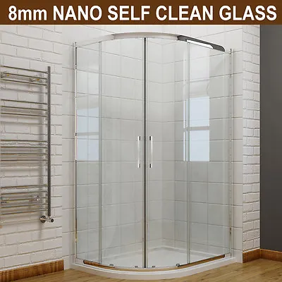 £202.99 • Buy Offset Quadrant Shower Enclosure And Tray Walk In Cubicle 8mm Easy Clean Glass