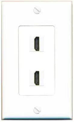 2 Port HDMI Wall Plate-1 Gang White • $16.31