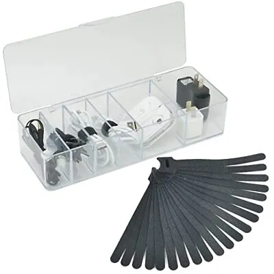 $21.35 • Buy Electronics Organizer 6 Sections Clear Acrylic Cable Storage Bin Box Cord Hol...