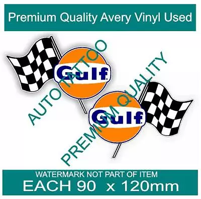 VINTAGE GULF Decal Sticker Vintage Retro Petrol Motorsport Hot Rod Stickers • $6