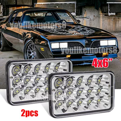 2pcs Fit Pontiac Trans Am 1977-81 4X6'' LED Headlights Halo Hi/Lo Beam Projector • $30.33