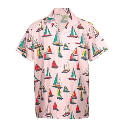 Mens Hawaiian Shirt Stag Beach Hawaii Aloha  Holiday Fancy Digital Bunch Of Sail • $13.66