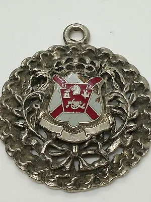 Silver Tone Coat Of Arms Heraldic Pendant Large Shield Of Arms Vintage • $13