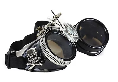 Steampunk Victorian Skull Cross Welding Black Goggles Scissors Lens Cosplay  • $18.99