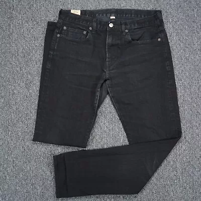 J Crew Jeans Mens 32x32 Black 484 Kurabo Japanese Denim Slim Fit Stretch • $46.80