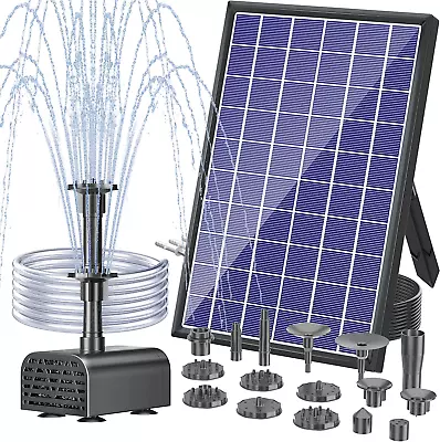 Solar Water Fountain Pump With 3000Mah Battery 7W Solar Bird Bath Fountain Pump • £58.81