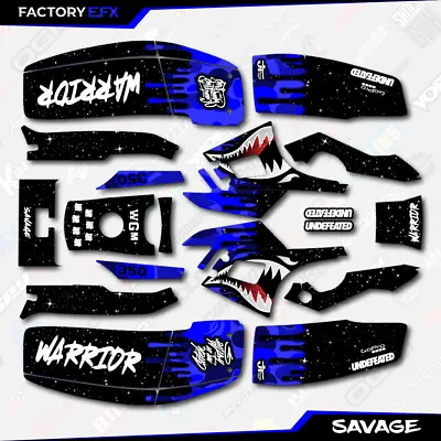 Blue Savage Camo Racing Fender Graphics Kit Fits Yamaha Warrior 350 Decals • $99.99