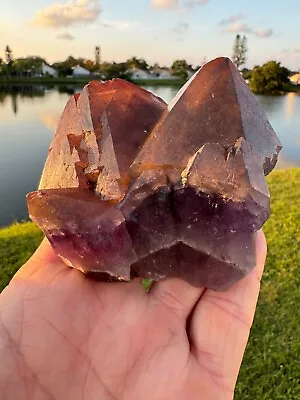 AAA Auralite 23 Crystal Point With Inclusions Phantom Multi Cap 450 Grams 4  • $99