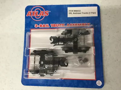 Atlas 1 Pair O Scale 3 Rail Andrews Metal Trucks  #66033  New • $31.50