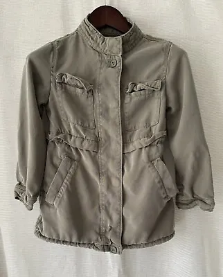 ZARA Girls Military Cargo Style Green Shirt Jacket Size 7/8 • $20