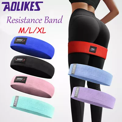 Yoga Hip Circle Bands Resistance Booty Bands Fabric Workout Exercise Loop Guide • $14.34