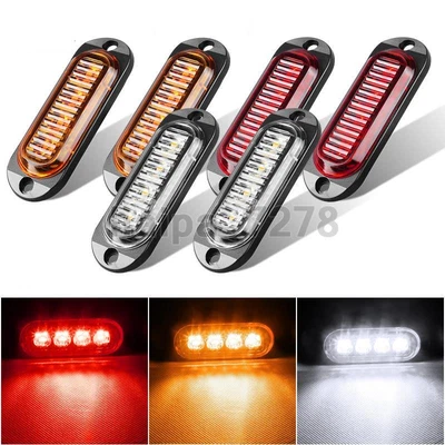 $7.45 • Buy 2X LED Amber Red White Side Marker Truck Trailer RV Clearance Light Lamp 12V-24V