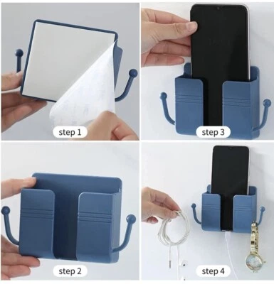 $2.50 • Buy Wall Mounted Mobile Phone Holder Charging Stand Rack Shelf Self Adhesive Bracket
