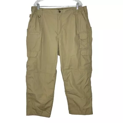 5.11 Tactical Series Khaki Side Pockets Belt Loops Cargo Pants Size 42 X 34 Mens • $29