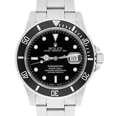 1984 Rolex Submariner Date 40mm Black Dial Rare Vintage Steel Watch 16800 • $18999