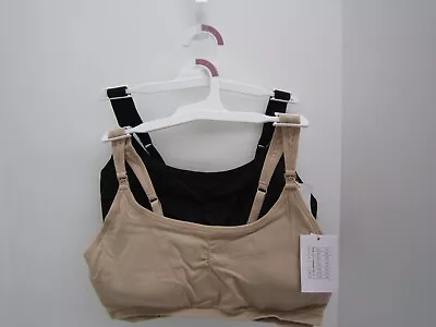 Auden 2 In 1 Nursing & Hands Free Pumping Bra. 2 Pk Size Large. Black/Beige • $20