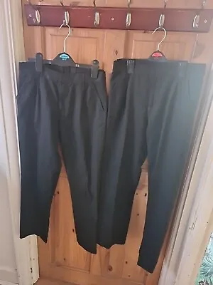 2xBoys Black School Trousers 12-13 Years F&F • £7