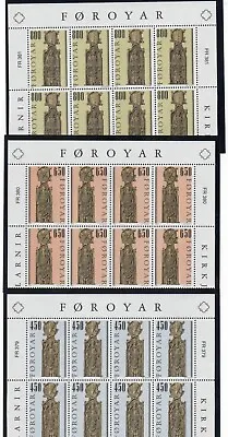 Slania Engraved Stamps-Faroes 2001Church Pews Part Sheets 8 MNH • $20