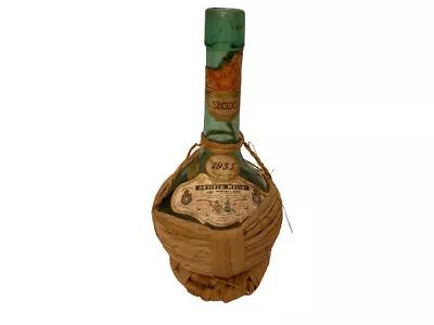 Orvieto Melini Wicker Wrapped 23 Oz.  Wine Bottle Vintage 1955 Product Of Italy • $48.88