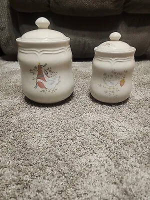 Vintage MARMALADE BY INTERNATIONAL Stoneware Geese Duck Canisters Storage • $25.95