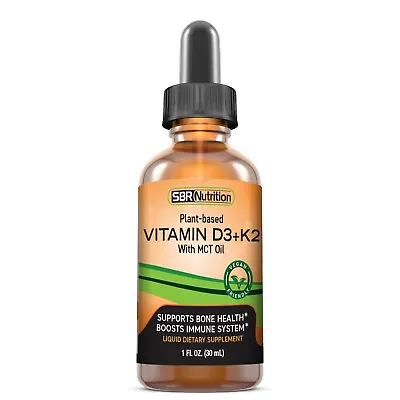 MAX ABSORPTION Vitamin D3 + K2 (MK-7) Liquid Drops With MCT Oil For Vegans • $18.99