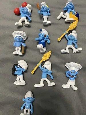 Smurf Figurines Lot Of 10—-2011 McDonald’s  3” Figures • $11.75