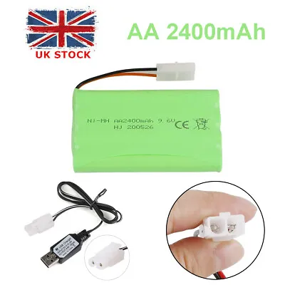 £16.99 • Buy 2400mAh 9.6V AA NiMH RC Battery Pack KET 2P Connector For RC Car Truck Boat UK