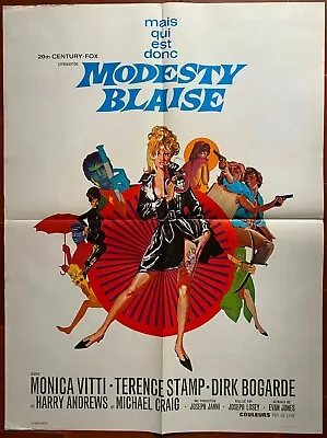 Poster Modesty Blaise Joseph Losey Monica Vitti Terence Stamp 23 5/8x31 1/2in • $78.29