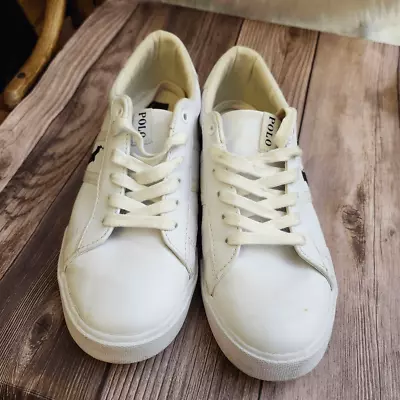 Polo Ralph Lauren White Spring Summer Leather Women's Sneakers 6 • $30