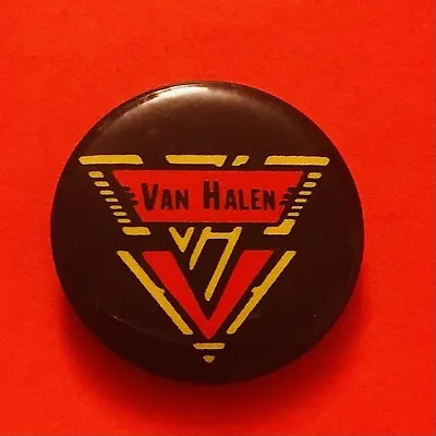 VAN HALEN Pin Vintage 80s Band Pin Pinback Button Rock Band 1.25” Badge 1980s • $6.99
