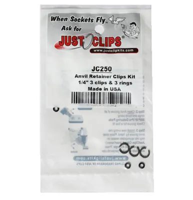 Just Clips JC250 1/4  3pc Anvil Snap Ring & O-Ring Kit MADE IN THE USA! • $8.52