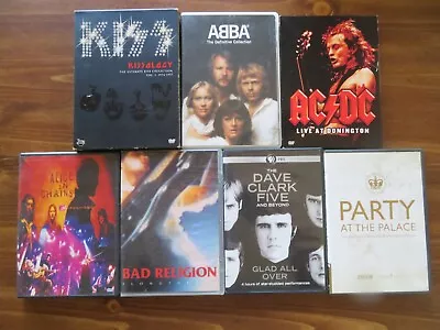 7 MUSIC DVD LOT; KISS KISSOLOGY AC/DC ALICE IN CHAINS. ROCK. Music & Concerts. • $69.99