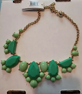 NEW KATE SPADE New York Green Day Tripper Gold Tone Bib Statement Necklace • $30