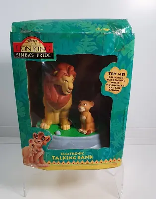 Lion King Piggy Bank Simba’s Pride Talking Think Way Disney Vintage Boxed! Rare! • $95.78