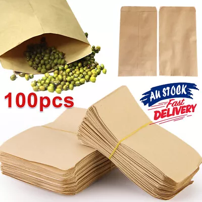 100Pcs Storage Bags Seed Packets Garden Home Kraft Paper Mini Envelopes • $16.95