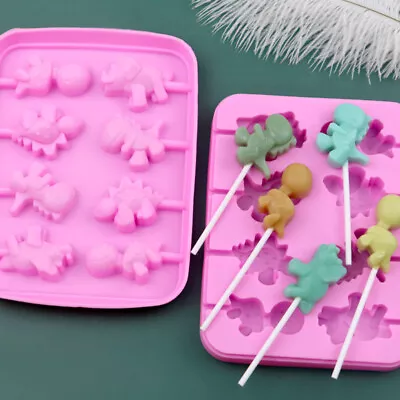 £2.69 • Buy Dinosaurs Lollipop Chocolate Mould Silicone Candy Lolly Fondant Decoration Mold