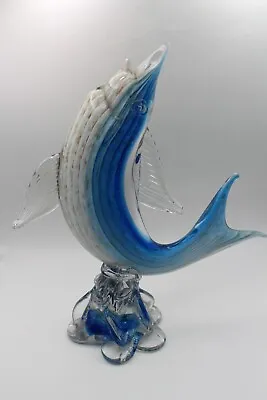 AVEM Aqua Murano Glass Fish With Gold Leaf - Blue 11  • £50