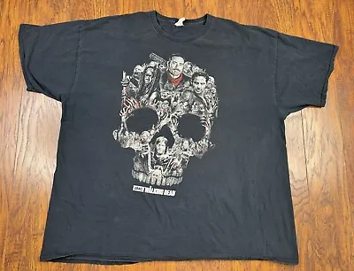 Vintage The Walking Dead Skull T Shirt 3X Black H6 • $13.95
