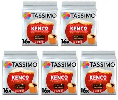 Tassimo Coffee Pods Kenco 100% Colombian 5 Packs (80 Drinks) • £19.49