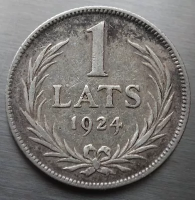 1 Lats 1924 - Latvia KM #7 Silver Coin -  R743  • £9.63