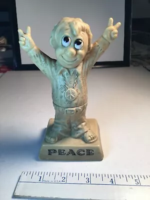 Peace Hippy Statue Plastic/resin Vintage  R & W Berries Co. 1970 • $18.89