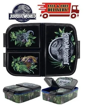 £11.99 • Buy Jurassic World  Kids Character 3 Compartment Sandwich Lunch Box Licenced Item