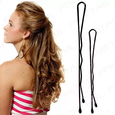 Large 100Pcs Hair Grips Black Bobby Pins Waved Styling Clips Slides Kirby Salon • £3.99