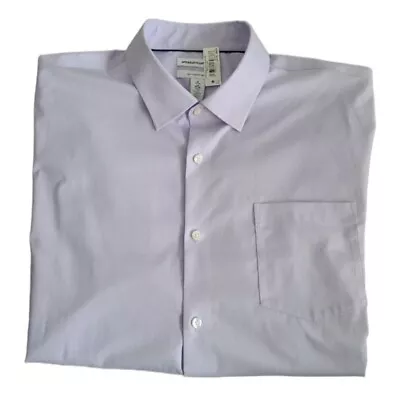 Amazon Essentials Shirt Mens 18/34-35 Lavender Button Up Dress Shirt • $23.30