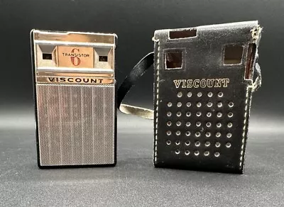 Vintage Viscount 6 Transistor Radio With Original Case Tested And Works! • $100