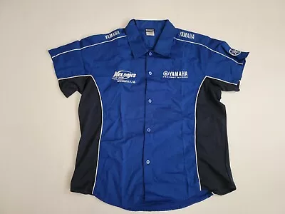 YAMAHA FACTORY RACING SHIRT Womens Size XL TEAM EDITION Snap Button UP Pit Crew  • $56.69