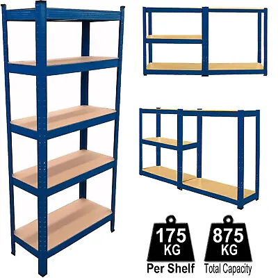 5 Tier Shelving Unit Racking Shelf Heavy Duty Garage Storage Shelves 180x90x40cm • £23.95