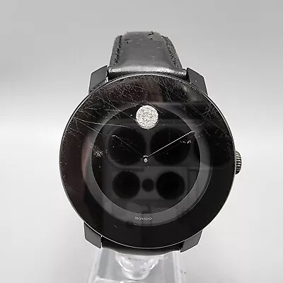 Movado Bold Watch Women 35mm Black Dial Black Case Diamond Marker • $74.99